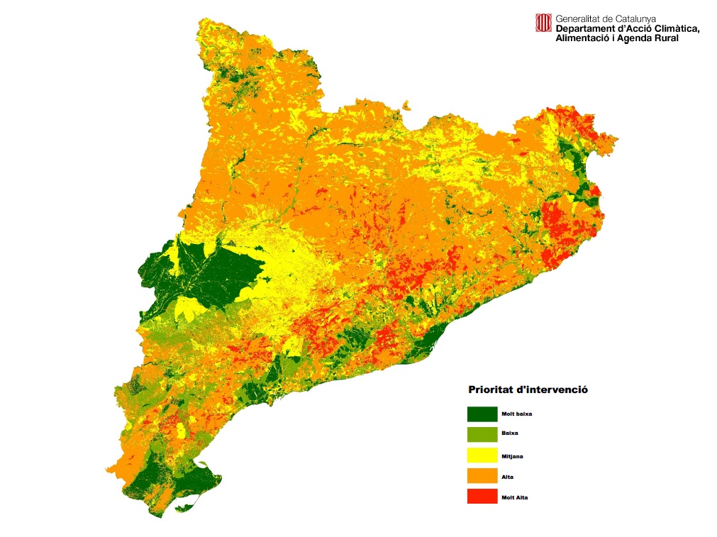 Mapa prioritat d'intervenció / Foto: Generalitat